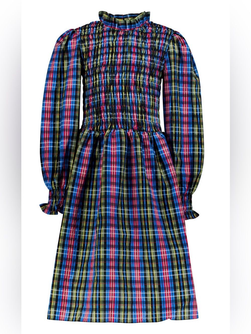 NWT the new society Long Sleeve Midi Dress in Navy Multi M